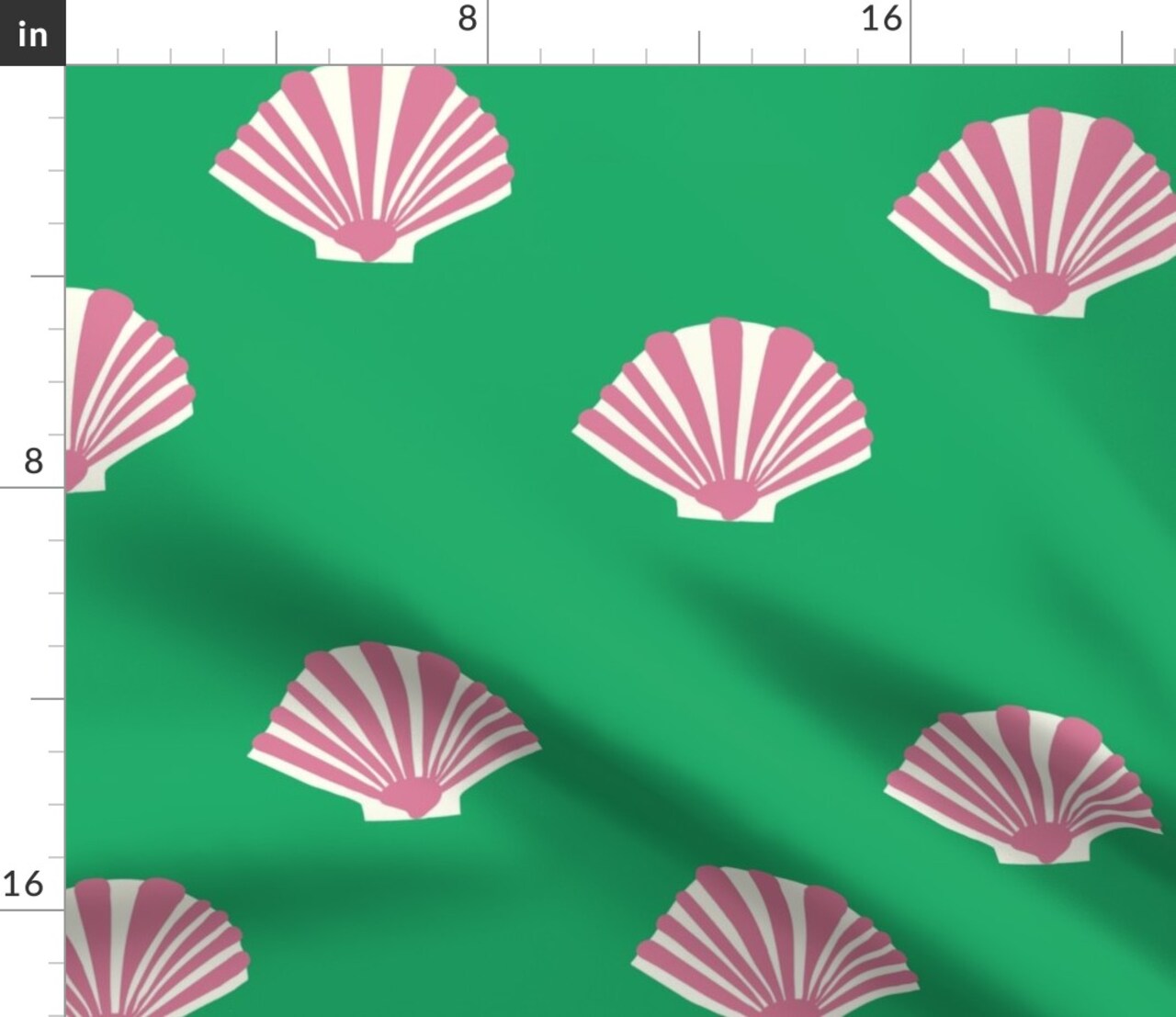 Nautical Preppy Seashell Coastal Stripes Beach Shells Ocean Under The Sea Custom Printed Fabric by Spoonflower Various Fabrics by the Yard or Fat Quarter